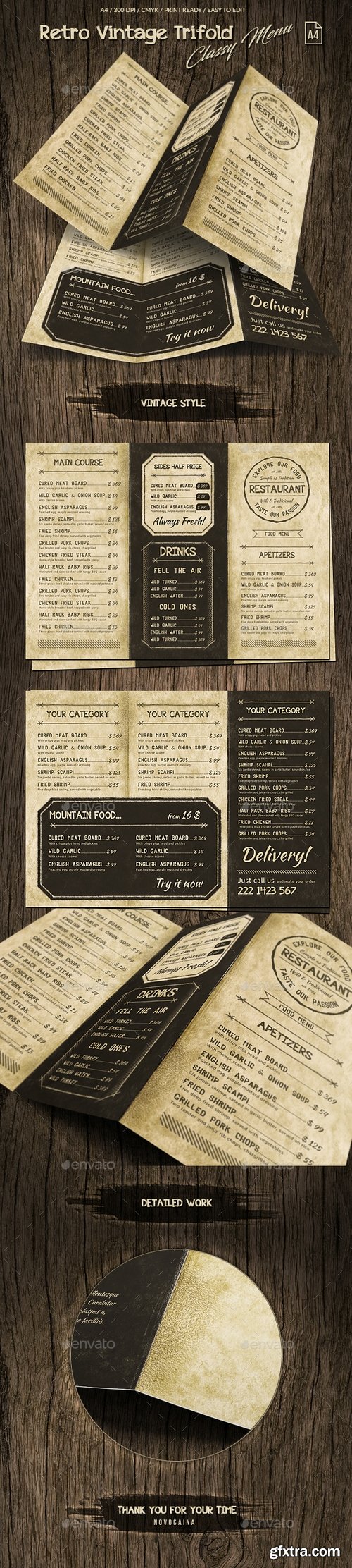 Graphicriver - Retro Vintage Trifold Classy Menu 20648382