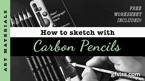 Sketching with Carbon Pencils! Free worksheet included!