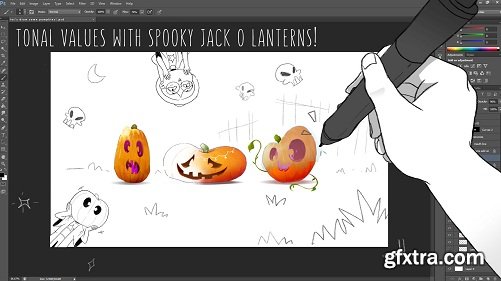 Understanding and Painting Tonal Values : Jack O Lanterns in PS!