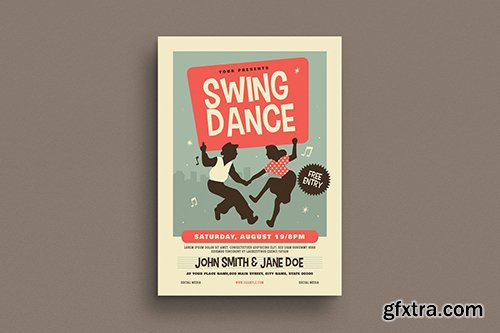 Retro Swing Dance Event Flyer