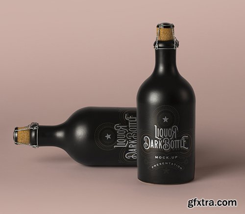 Dark Psd Liquor Bottle Mockup Vol 2