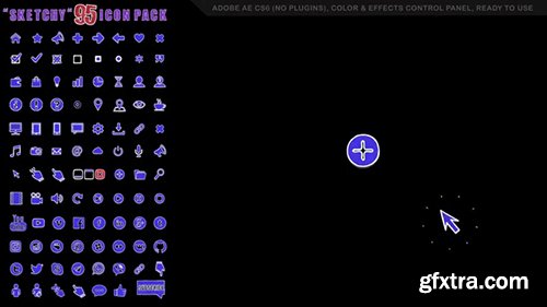 Pond5 - Animated Icons Pack 'sketchy'. Social Network Icon 085822159