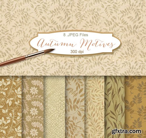 Background Textures with Floral Ornament - Autumn Motives