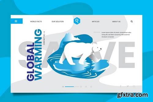 Global Warming Web Header PSD & Vector Temp Vol.02