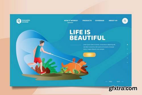 Healthy Lifestyle Web Header PSD & Vector Template