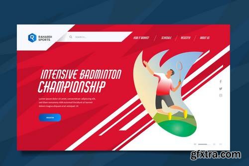 Badminton Web Header PSD & Vector Template