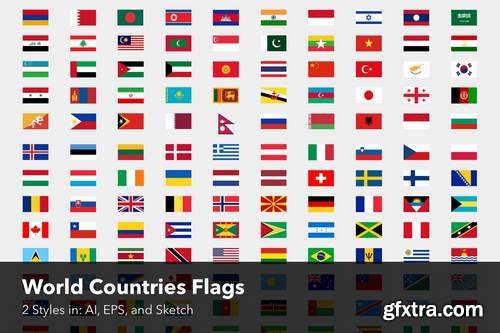 World Countries Flags - Two styles