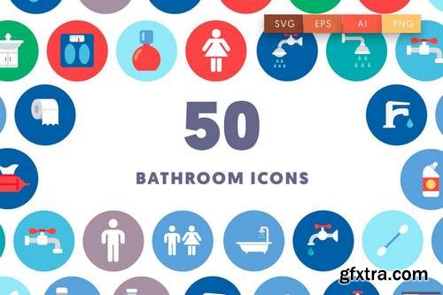 50 Bathroom & Toilet Icons