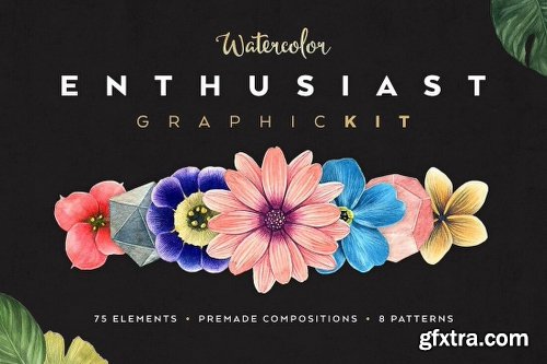 3000 Artistic Vectors Watercolors Flower Decorations & More