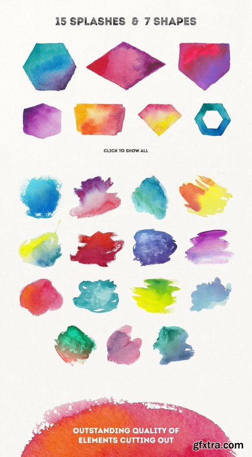 3000 Artistic Vectors Watercolors Flower Decorations & More