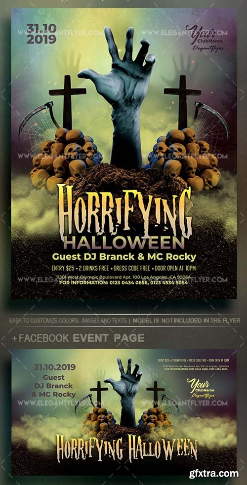 Horrifying Halloween V37 2018 Flyer PSD Template