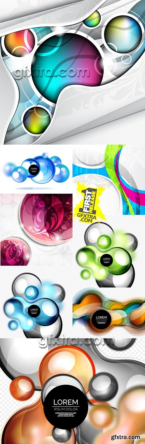 Abstract glass bubble flower pattern design background