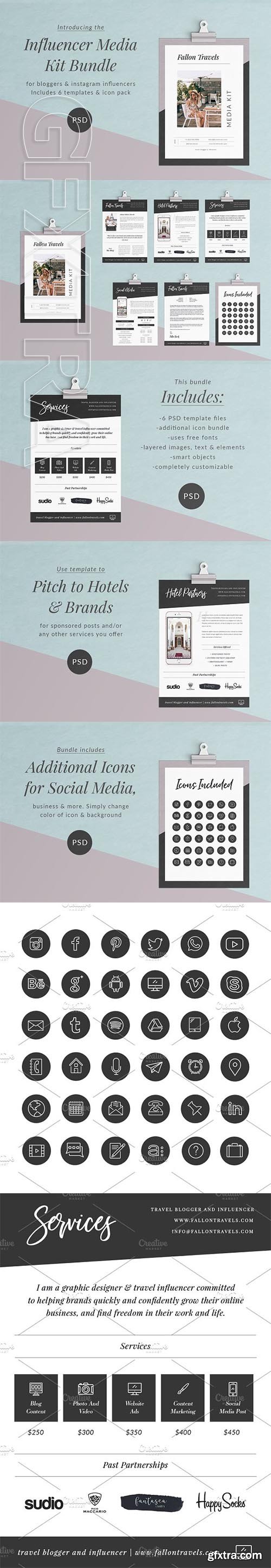 CreativeMarket - Influencer Media Kit Bundle 2957375