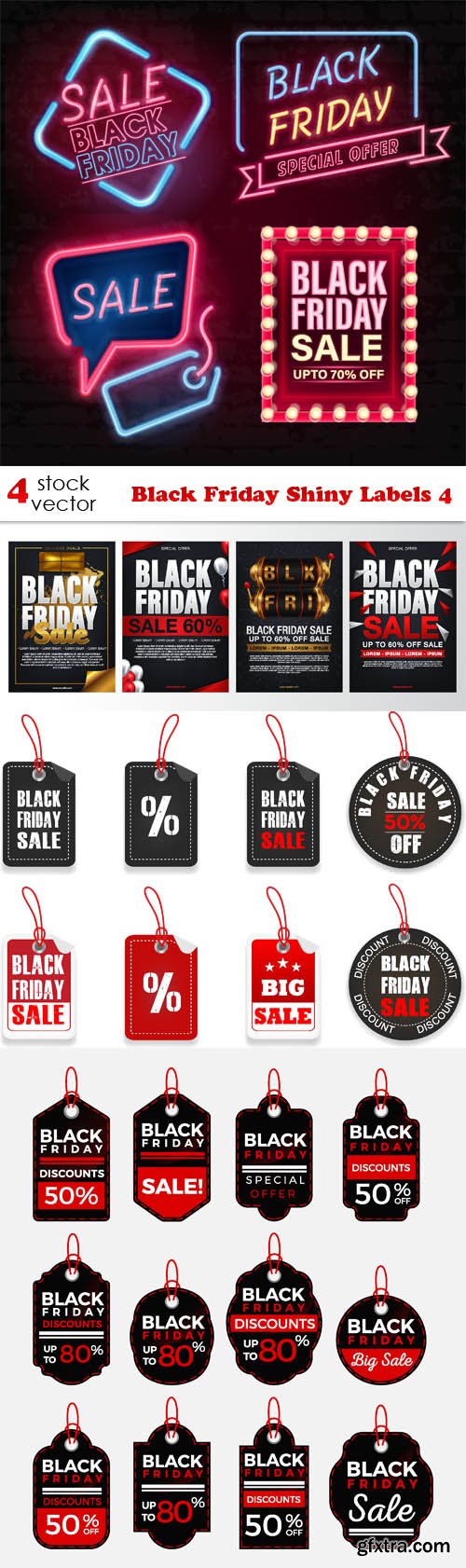 Vectors - Black Friday Shiny Labels 4