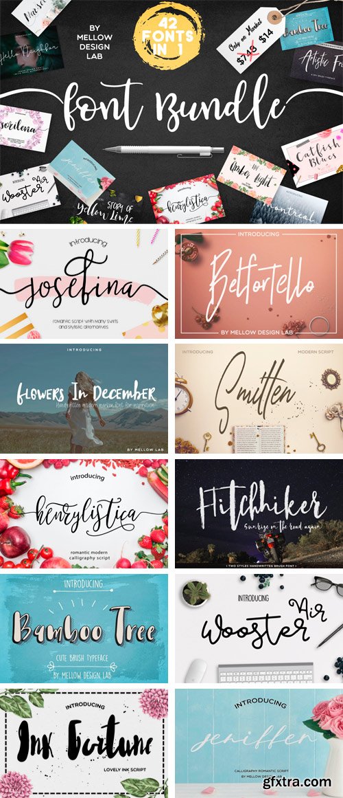 Thehungryjpeg - 42 FONTS BUNDLE 46137