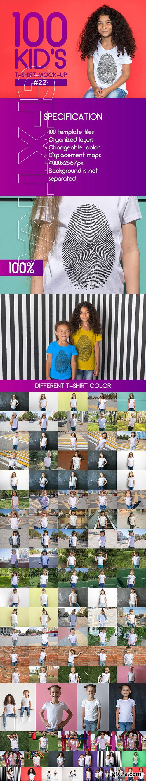 CreativeMarket - 100 Kids T-Shirt Mock-Up 2018 22 2956525