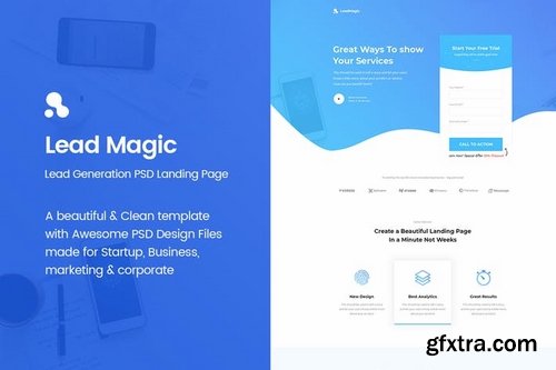 LeadMagic - Lead Generation PSD Landing Page