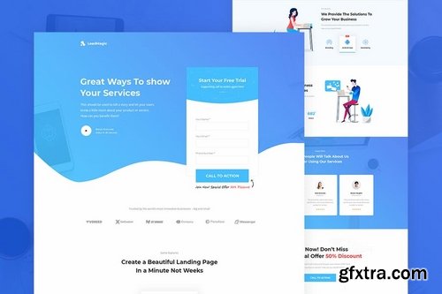 LeadMagic - Lead Generation PSD Landing Page