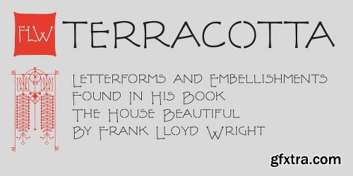 P22 FLW Terracotta Font Family - 3 Fonts