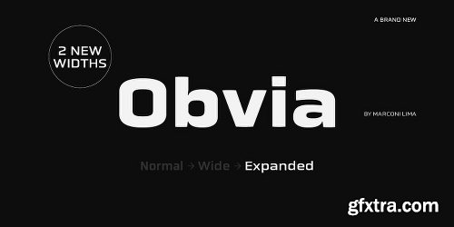 Obvia Expanded Font Family - 9 Fonts