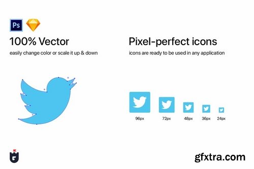 25 Most Popular Social Media Icons in 6 shapes