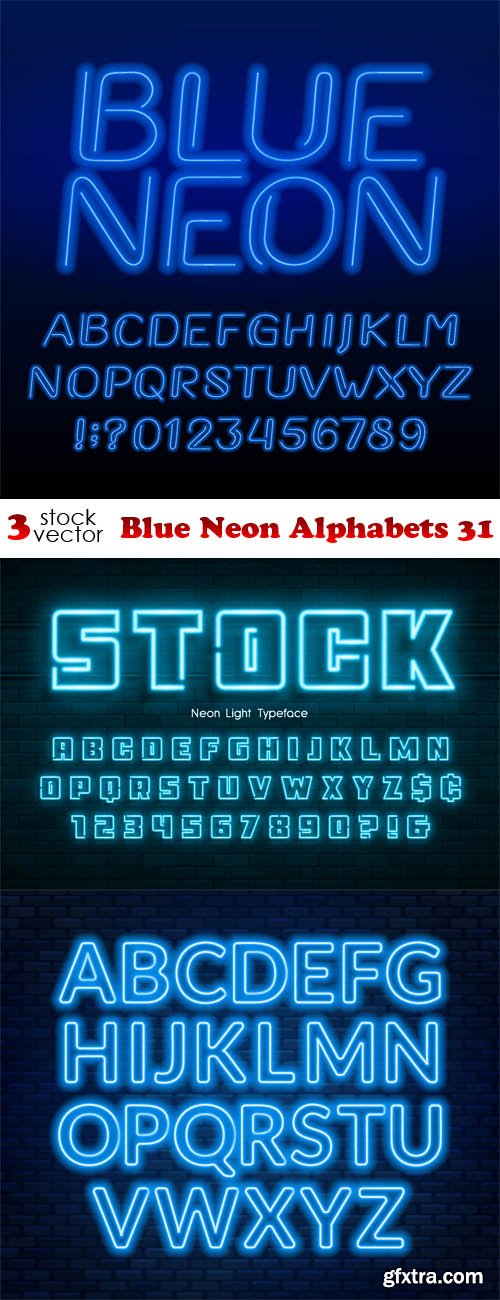 Vectors - Blue Neon Alphabets 31