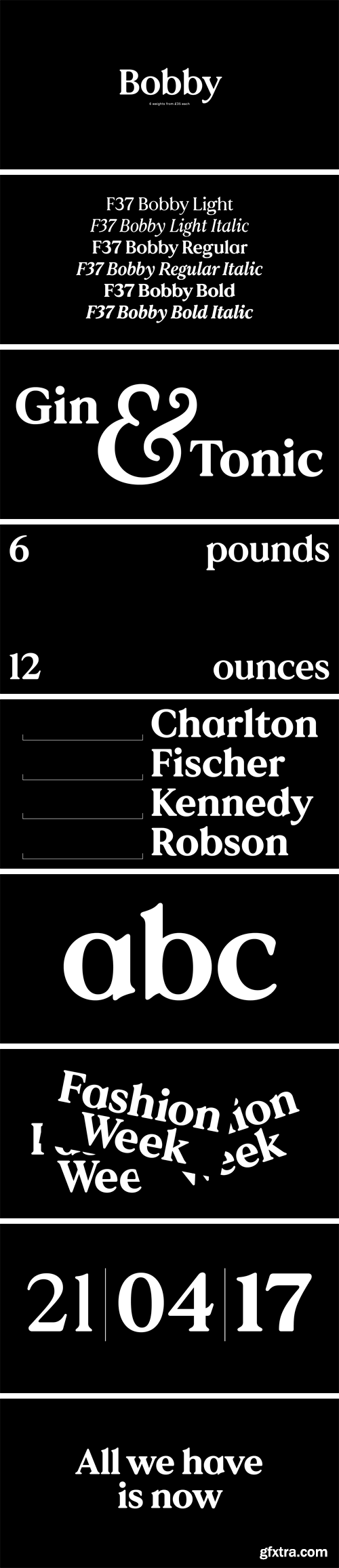 F37 Bobby Font Family