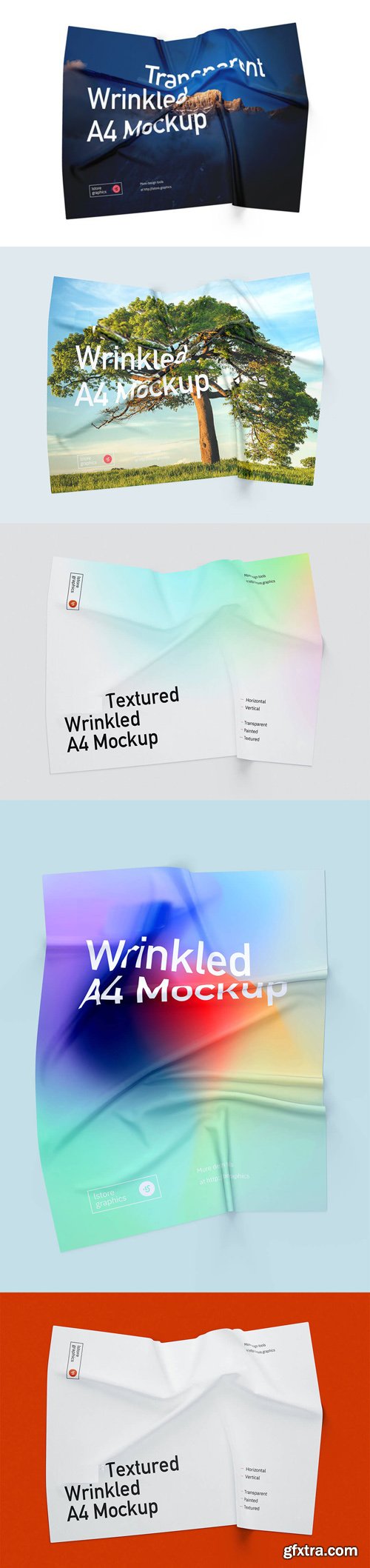 Wrinkled A4 Mockup in PSD