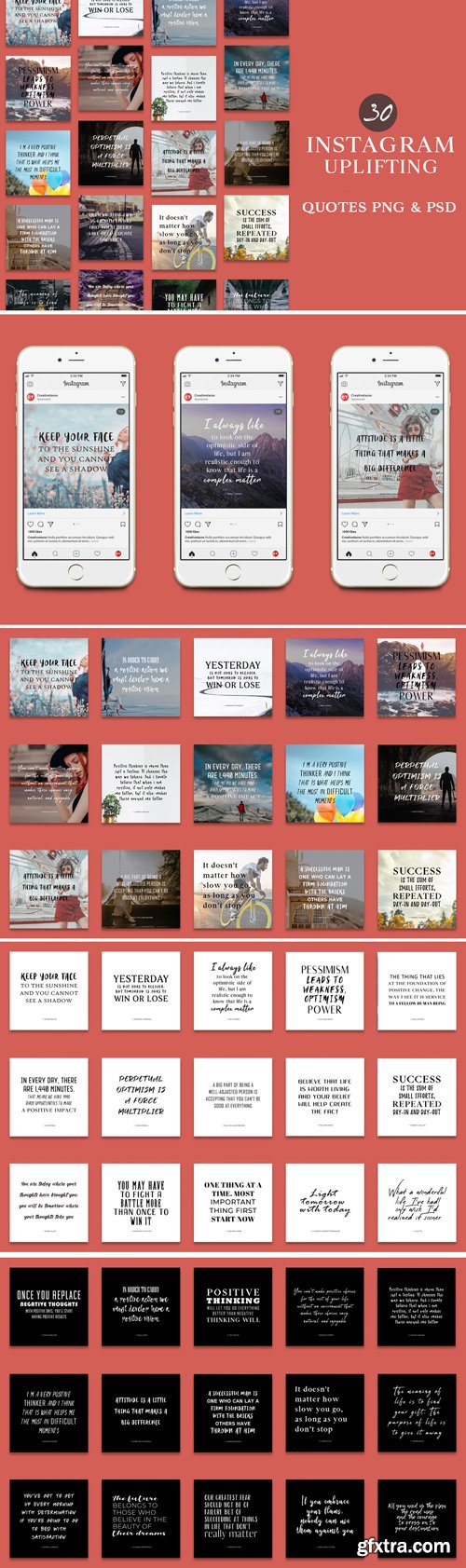 30 Instagram Uplifting Quotes Templates [PNG/PSD]