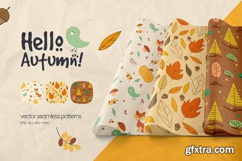 Hello Autumn Seamless Patterns