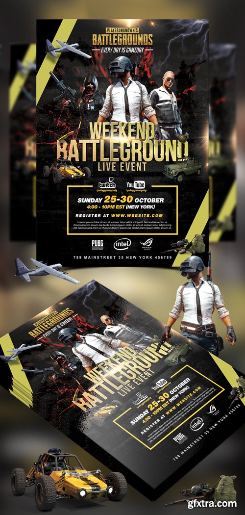 PUBG Tournament Flyer PSD Template