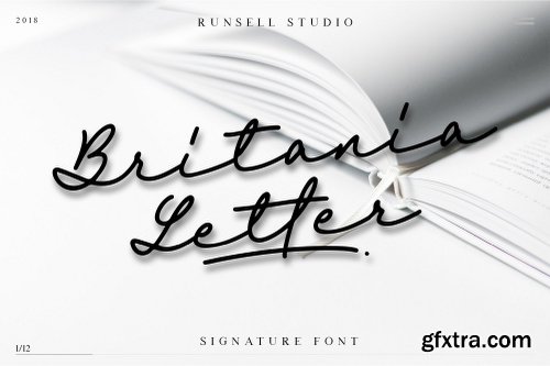 CreativeMarket Britania Letter Signature Script 3041293