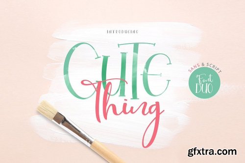 CreativeMarket Cute Thing Font Duo 3028380