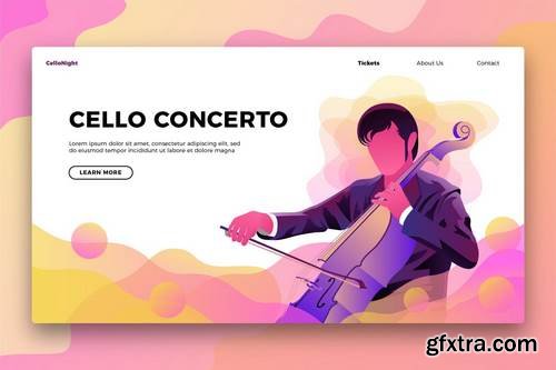 Cello Music - Banner & Landing Page