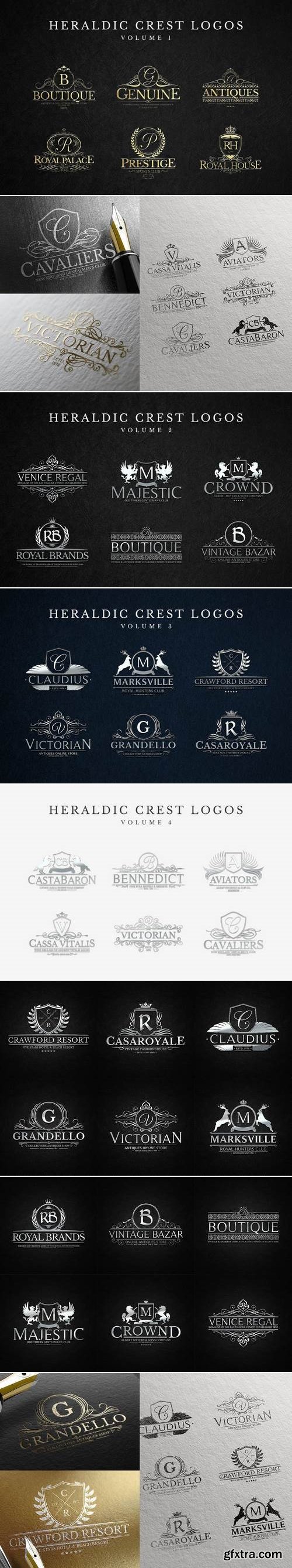 Heraldic Crest Logos Bundle