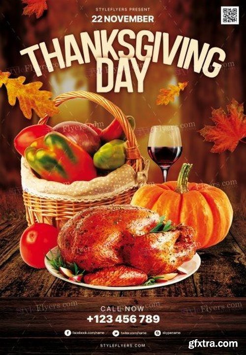 Thanksgiving Day PSD Flyer Template