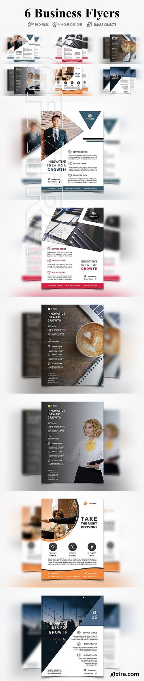 CreativeMarket - 6 Business Flyers 3036732