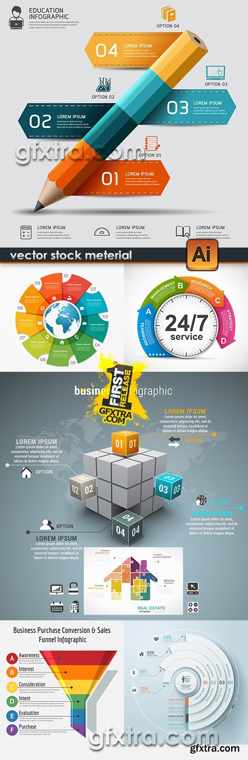 Business Infographics modern elements collection 18