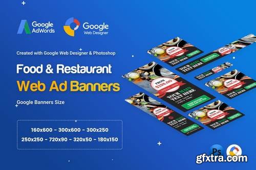 Food & Restaurant Banner Ad - GWD & PSD