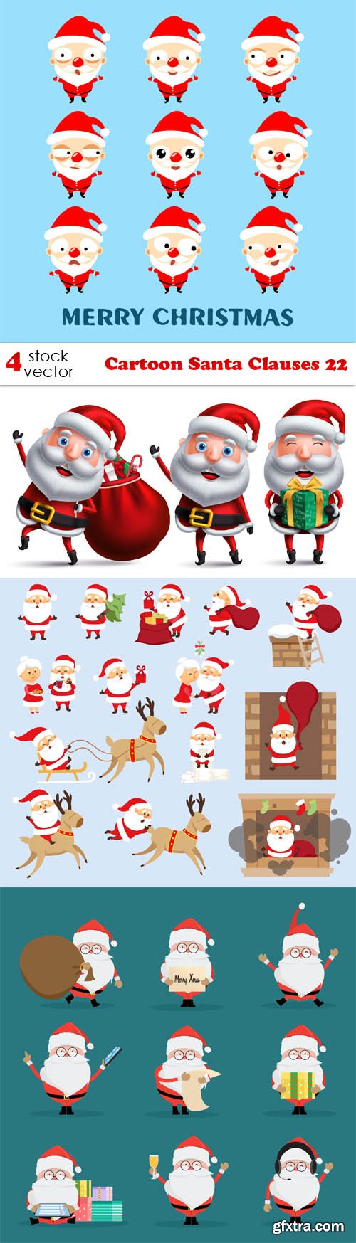 Vectors - Cartoon Santa Clauses 22