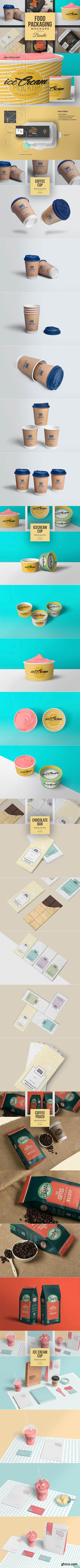 CreativeMarket - 40 Food Packaging Mockups Bundle 2984536