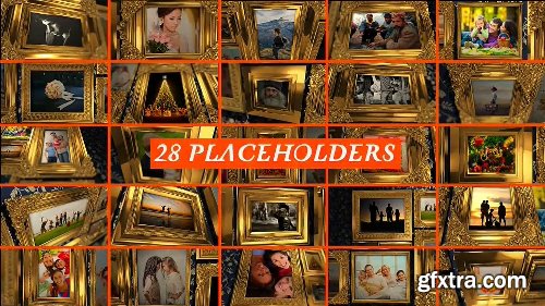 Videohive Golden Frames Photo Gallery Kit 18819937