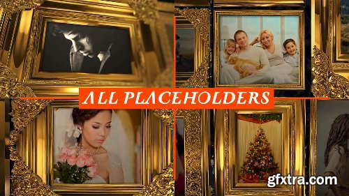 Videohive Golden Frames Photo Gallery Kit 18819937