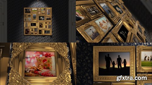 Videohive Golden Frames Photo Gallery Kit 18819937