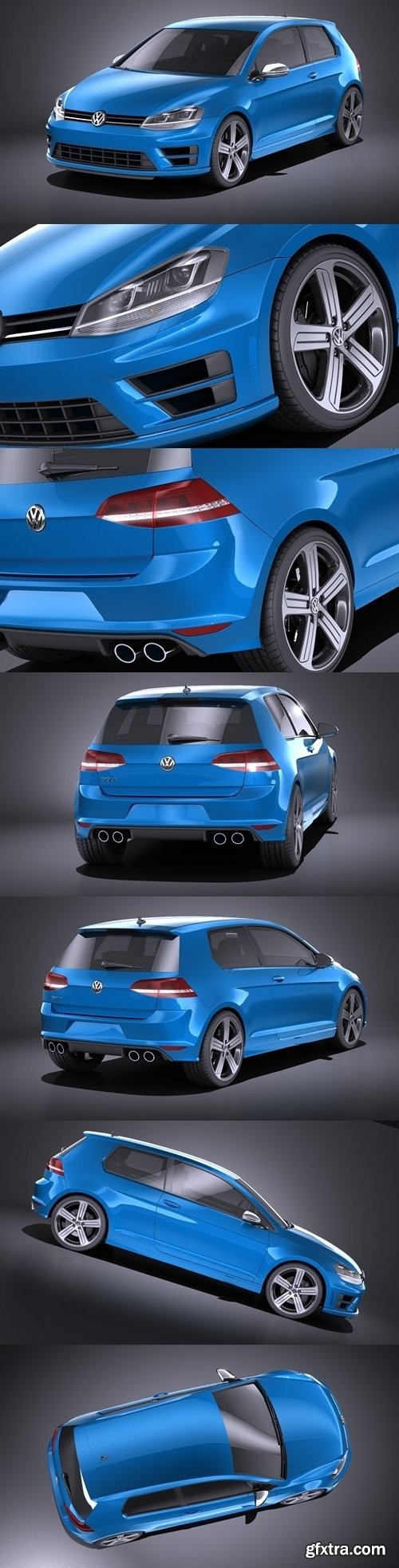 Volkswagen Golf R 2014 3D Model