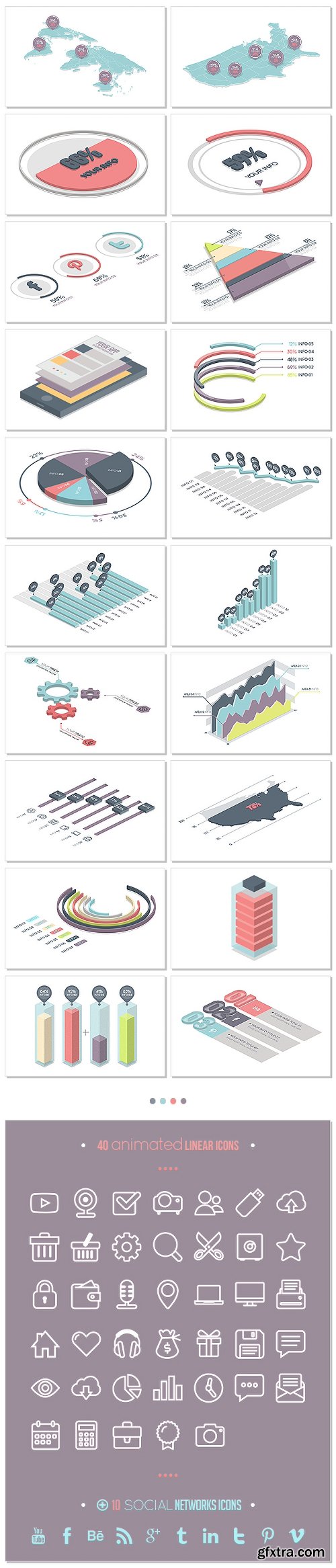 Videohive Isometric Infographics Bundle 19743356