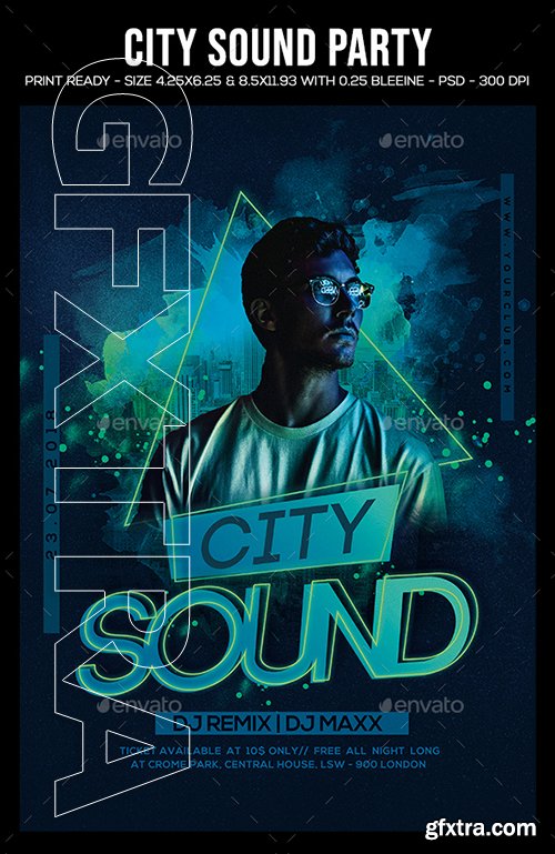 GraphicRiver - City Sound Party Flyer 22653742