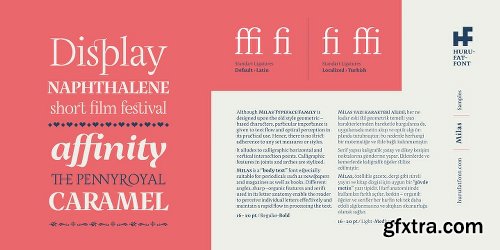 Milas Font Family - 20 Fonts