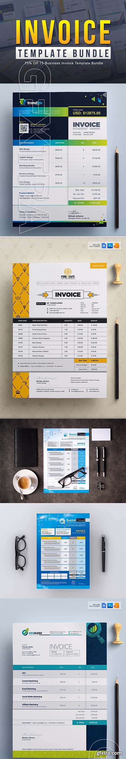 CreativeMarket - 13 Business Invoice Template 2945188