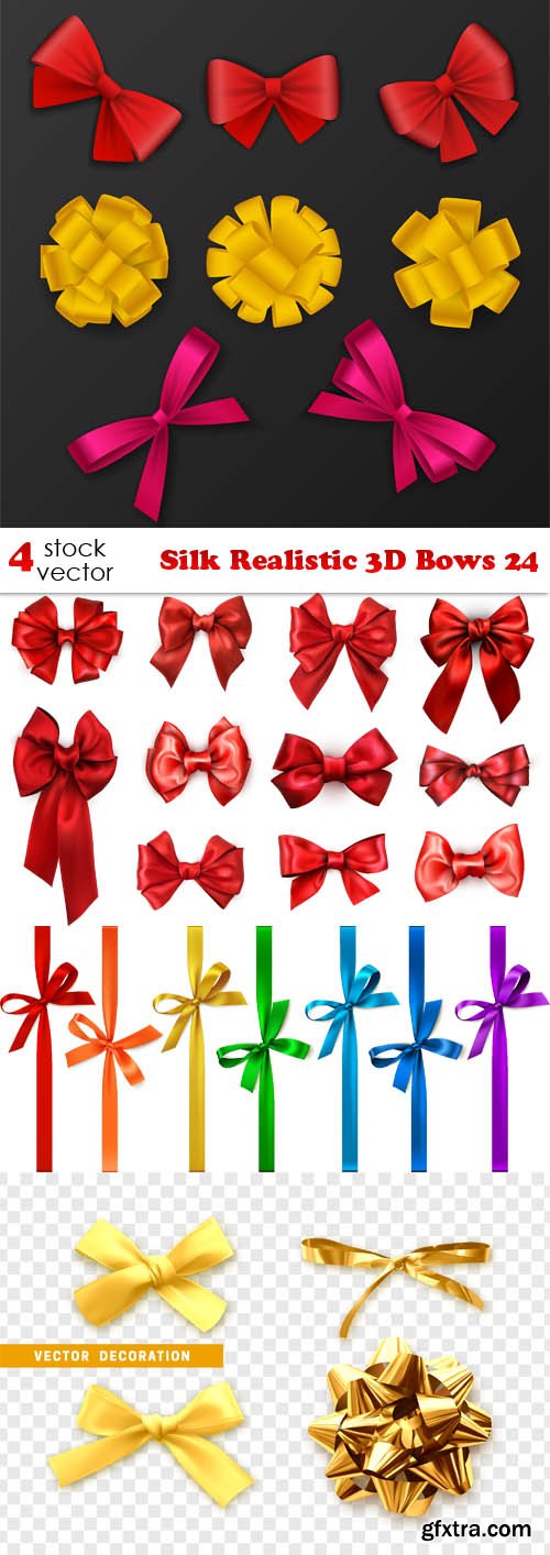 Vectors - Silk Realistic 3D Bows 24